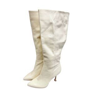 Vince Camuto Cream Heeled Boots